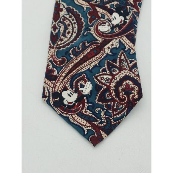 Disney Mickey Mouse Necktie Silk Tie Originals WDC Walt Disney Company Paisley - Picture 2 of 7